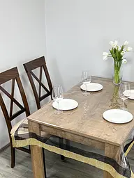 Скатертина силіконова з чорно-золотою стразовою стрічкою 250х130 см - мініатюра 4