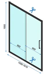 Душова кабіна Rea Rapid Slide 100x160 black REA-K6423 + REA-K6406, Чорний матовий, Універсальна, прозрачний, Чорний матовий - мініатюра 6