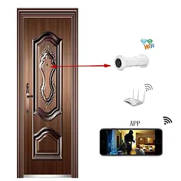 Відеоглазок wifi c датчиком руху, підсвічуванням і записом HQCam 405B, 2 Мп, сріблястий (100603) - мініатюра 6