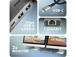 Мультипортовий адаптер AXAGON 7in1 Grey (HMC-7HX2) - мініатюра 3