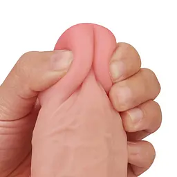 Фалоімітатор Lovetoy Sliding-Skin Dual Layer Dong 9 24 см тілесний - мініатюра 4