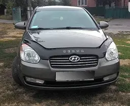 Дефлектор капоту мухобійка для Hyundai Accent Verna 2006-2009 Евро Крепление (Vip Tuning) HYD14 - мініатюра 2