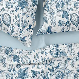 Комплект постільної білизни Cosas євро з простирадлом на резинці SWEDISH FLORAL CS1 200 x 220 см (FlowersYardBlueWhite_El160-58LightBlue_200) - мініатюра 3