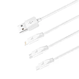 Кабель Hoco X1 - combo Apple+Micro+Type-C 3 в 1 - мініатюра 1