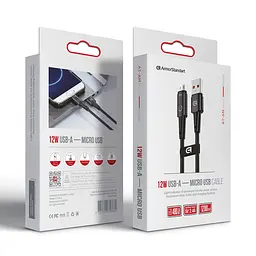 Кабель ArmorStandart AT-AM USB Type A to micro USB 12W 1,2m Black (ARM75866) - мініатюра 2