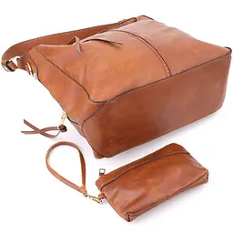 Жіноча сумка великого розміру з екошкіри Vintage s_15140 коричнева - мініатюра 3