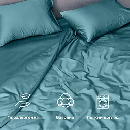 Комплект постільної білизни Ideia Сатин полуторний 145х215 см  (8-36084_м’ята) - мініатюра 5