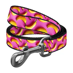 Повідець для собак WAUDOG Nylon "Банани на рожевому" M Ш 20 мм Д 300 см (761-4055)