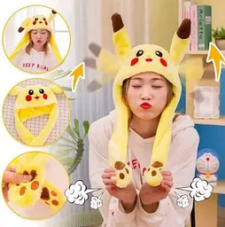 Шапка світиться з кігурумі, що рухаються вухами Kigurumi Пікачу UKC жовтий - мініатюра 2