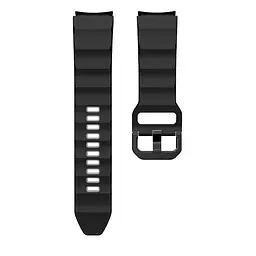 Ремінець для Samsung Galaxy Watch 6 40mm 6 44mm - чорно-сірий ширина кріплення 20мм силікон Watchbands Ribbed (W11-5WB51594077) - мініатюра 3