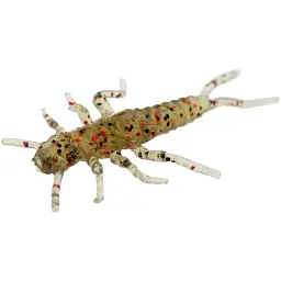 Силікон FishUP Stonefly 0.75" (12шт) #045 - Green Pumpkin/Red & Black