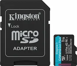 Карта пам'яті Kingston MicroSDXC 1TB Canvas Go! Plus class 10 UHS-I U3 V30 A2 Adapter SD (SDCG4/1TB)