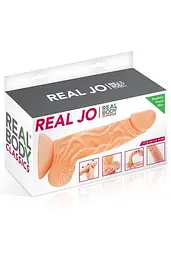 Фалоімітатор із рухомою крайньою плоттю Real Body - Real JO, діаметр 4 см, TPE - мініатюра 3