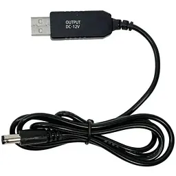 USB-кабель живлення від PowerBank для роутера 5V на 12V DC 5.5 x 2.1 мм