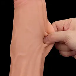 Фалоімітатор LoveToy Sliding-Skin Dual Layer Dong King Sized 31 см тілесний - мініатюра 14