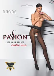 Еротичні колготки Passion Tiopen 008 з вирізом 1/2 чорні - мініатюра 4