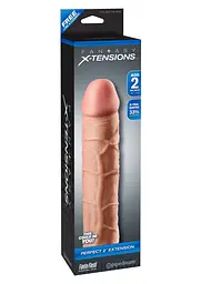 Насадка для пеніса Pipedream Fantasy X-tensions Perfect Extension 20 см тілесний - мініатюра 4
