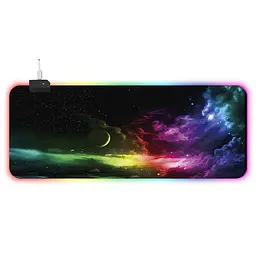 Ігрова поверхня для комп'ютерної миші та клавіатури RGB з підсвічуванням UKC килимок на стіл нековзний 80х30 см 70001