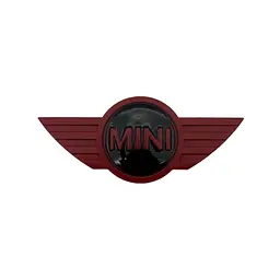 Емблема передня, задня Mini Червона+Чорна 114x49мм метал (на скотчі)