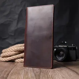 Вертикальний гаманець унісекс із натуральної шкіри Vintage s_15083 коричневий - мініатюра 8
