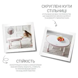 Дитячий багатофункціональний столик Poppet Мультиплей Роуз 5 в 1 та стілець (PP-011R) - мініатюра 3