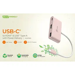 Багатопортовий мультиадаптер J5create JCA379ER-N, USB Type-C 3-в-1 рожевий - мініатюра 5