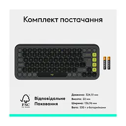 Клавіатура Logitech POP Icon Keys Bluetooth UA Graphite (920-013157) - мініатюра 10