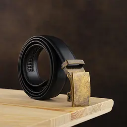 Ремінь чоловічий з латунною пряжкою 20310 Vintage чорний 105-120 см - мініатюра 8
