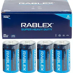 Батарейки універсальні Rablex D R20 для радіо набір з 2шт - мініатюра 2