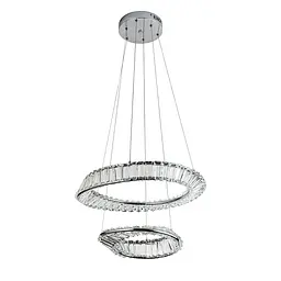Люстра стельова LED Levistella 799L8801 (500+350) CH, 68W, сучасний стиль, хромований метал