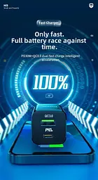 Мережевий зарядний пристрій 1 USB + Type-C Hoco N13 PD30W +QC3.0 Black - мініатюра 4