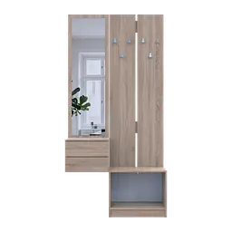 Передпокій Doros Сола 2+3 Doros Дуб Сонома/Білий ДСП / дзеркало 105х40х215 (42005148) - мініатюра 5