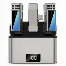 Петличний бездротовий мікрофон Jmary MW-15 Dual-mic Type-C Black Epik teh0029566 - мініатюра 2
