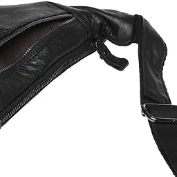 Чоловічий шкіряний рюкзак через плече Keizer K18807-black - мініатюра 6