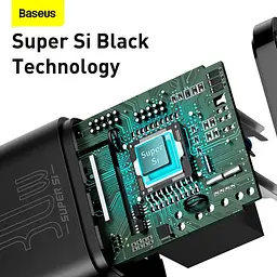 Мережевий зарядний пристрій Baseus Super Si Quick Charger 1C 25W Black (CCSP020101) [78687] - мініатюра 8