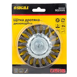 Щітка дротяна дископодібна Sigma Ø100мм хвостовик Ø6мм (сталева кручена) (9023101) - мініатюра 2