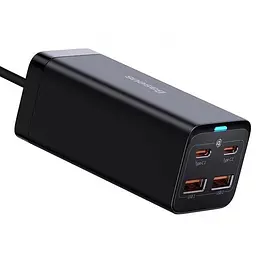 Мережевий зарядний пристрій Baseus GaN3 Pro Desktop Fast Charger 2Type-C+2USB 100 W CCGP000101 Black - мініатюра 2