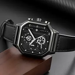 Чоловічий наручний годинник 1963BK Black Skmei acs0030462 - мініатюра 4