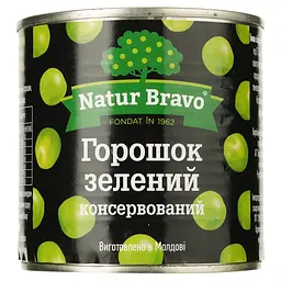 Горошек зеленый Natur Bravo консервированный 425 мл