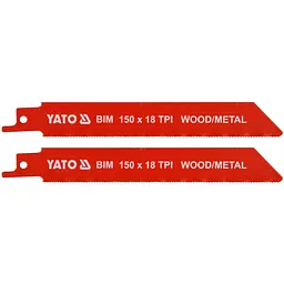 Полотна по дереву і металу бі-металеві до шаблевої пили YATO l=150 мм (YT-33931)