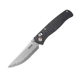 Нож складной туристический SRM Medal 255L-CB2 (8.2 см) 140Cr/карбон черный