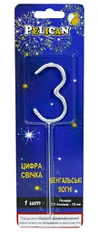 Бенгальська свічка-цифра 3 Pelican 860023 Срібло (2000990576798) shop (2000990576798)