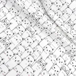 Багаторазова непромокаюча пелюшка Cosas Cats White 100х140 см біло-чорна (Diaper_CatsWhite_100x140) - мініатюра 6