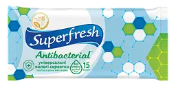 Серветки вологі Super Fresh Антибактеріальні 15 шт (120) 0497 - мініатюра 2