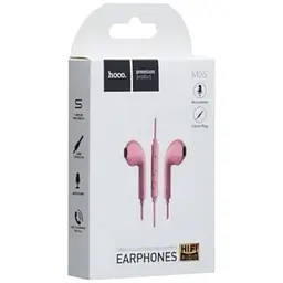 Пластикові навушники Hoco M55 у форм-факторі Apple EarPods рожеві 6957531099925 - мініатюра 6