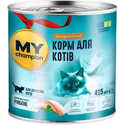 Вологий корм для котів My Champion шматочки в желе з рибою 415 г