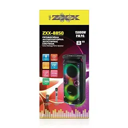 Портативна Bluetooth колонка No Brand ZXX-8850 8" RGB валіза з караоке 3500 mAh 60W Black - мініатюра 3
