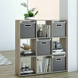 Полиця для книг, стелаж на 9 осередків Id A-0020 Дуб сонома Ш1072*В1078*Г290 - мініатюра 1