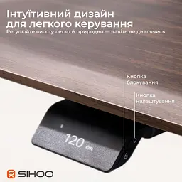 Геймерський стіл Sihoo D07 1.6m Walnut/Black (D07B-101/D07J-101-AB) - мініатюра 6