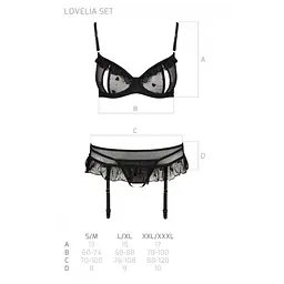 Сексуальний комплект із поясом для панчох Passion LOVELIA Set black L/XL - мініатюра 7